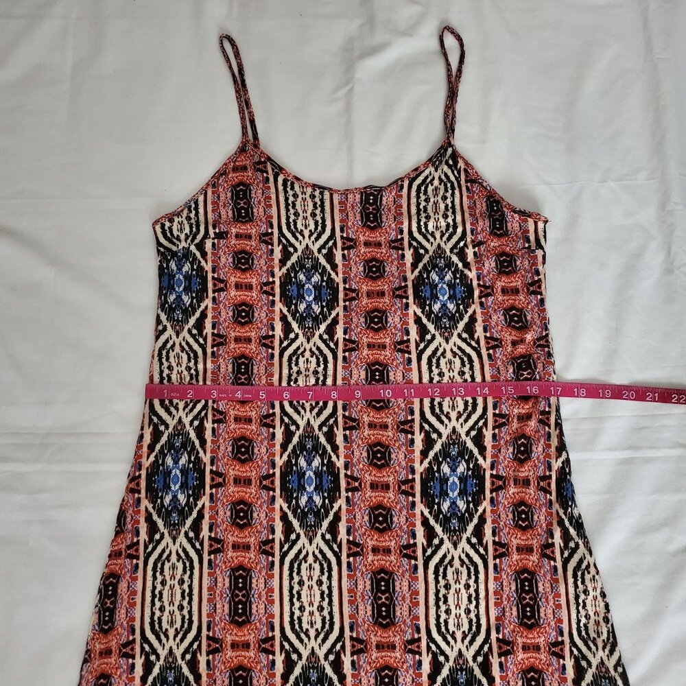 Forever 21 Women's Multicolor Aztec Print Spaghetti Strap Maxi Dress Size Large - Picture 9 of 11